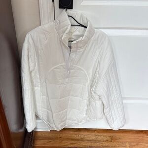 White Quilted Pullover Jacket